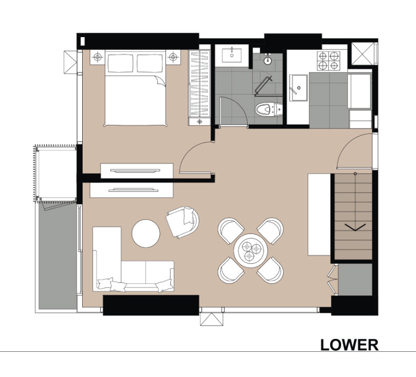 ลาวิค สุขุมวิท 57  ห้องใหญ่ duplex 2 ชั้น หรูหรา จัดเต็ม LAVIQ สุขุมวิท 57_Do588